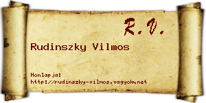 Rudinszky Vilmos névjegykártya